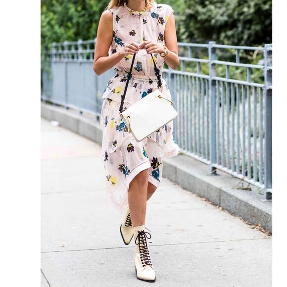 Self-Portrait Graphic Print Floral Dress Pink - Picture 11 of 11